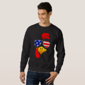 Niedliches türkisches Gesicht Erntedank Amerikanis Sweatshirt (Vorne ganz)