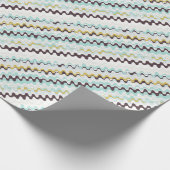 Niedliches, türkisfarbenes abstraktes Muster Monog Geschenkpapier (Ecke)