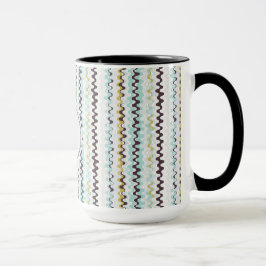 Niedliches, türkisfarbenes abstraktes Muster Monog Tasse