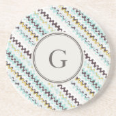 Niedliches, türkisfarbenes abstraktes Muster Monog Untersetzer (Vorne)