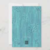 Niedliches türkisfarbenes Blume Brautparty Einladung (Rückseite)