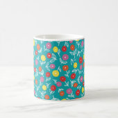 Niedliches türkisfarbenes Blumenmuster Kaffeetasse (Mittel)