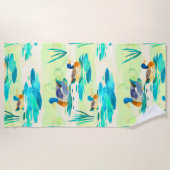 Niedliches türkisfarbenes Entenmuster Strandtuch (Vorderseite)