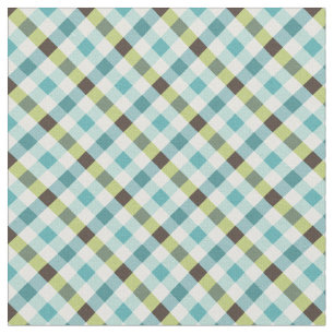Niedliches türkisfarbenes Gingham-kariertes Muster Stoff