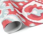 Niedliches, türkisfarbenes Ikat-Stammmuster Geschenkpapier (Rolleneckpunkt)