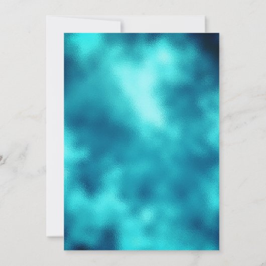 Niedliches türkisfarbenes Imitat Glitzer Weihnacht Einladung (Rückseite)