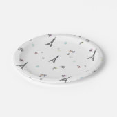 Niedliches Turm-Muster Paris Frankreich Eiffel Pappteller (Schrägansicht)