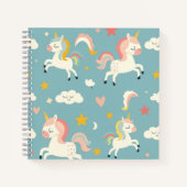 Niedliches Turqoise Einhorn für Kinder Notizblock (Vorderseite)