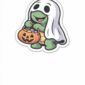 Niedliches Turtle Ghost Kostüm � Adortable Hallowe Aufkleber (Vorderseite)