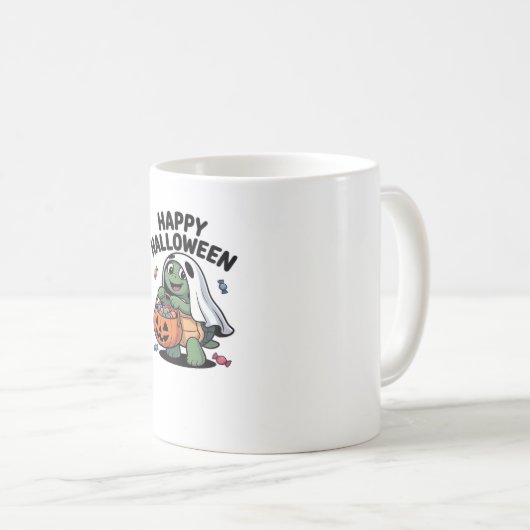 Niedliches Turtle Ghost Kostüm � Adortable Hallowe Kaffeetasse (VorderseiteRechts)