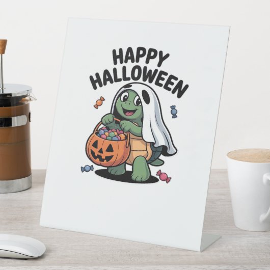Niedliches Turtle Ghost Kostüm � Adortable Hallowe Sockelschild (In Situ)