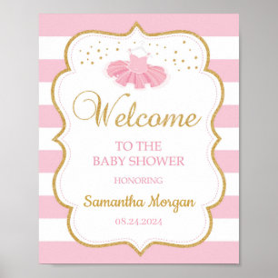 Niedliches Tutu Kleid Babydusche Begrüßungszeichen Poster