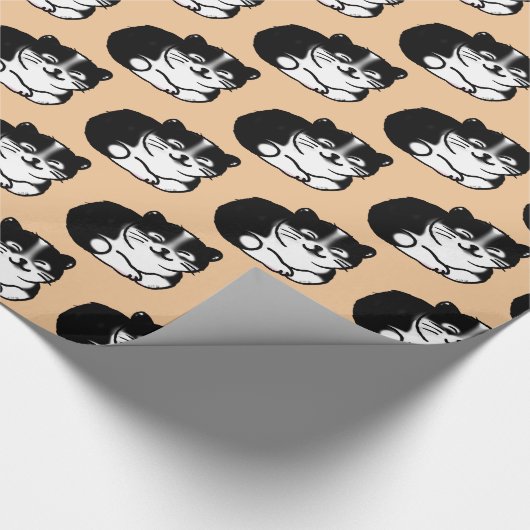 niedliches Tuxedo-Katzenmuster Geschenkpapier (Ecke)