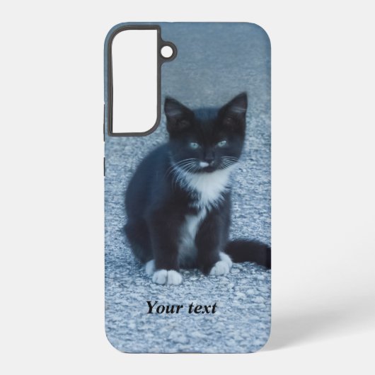 Niedliches Tuxedo Kitten personalisieren Samsung Galaxy Hülle (Rückseite)
