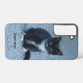 Niedliches Tuxedo Kitten personalisieren Samsung Galaxy Hülle (Rückseite (Horizontal))