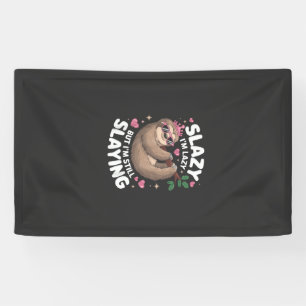 Niedliches Tween Mädchen Lustiges Tier Faultier Sl Banner