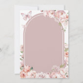 Niedliches Twin Girl Erste heilige Kommune Rosa Fl Einladung (Rückseite)