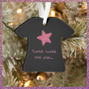 Niedliches Twinkle Little Star Black and Pink Orna Ornament