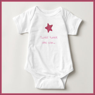 Niedliches Twinkle Little Star Black und Pink Baby Strampler