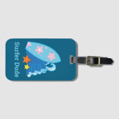Niedliches Typ Surfboard und Wave Gepäckanhänger (Vorderseite (Horizontal))