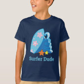 Niedliches Typ Surfboard und Wave T-Shirt (Vorderseite)