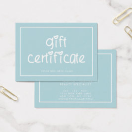 Niedliches Typografie-Geschenkzertifikat