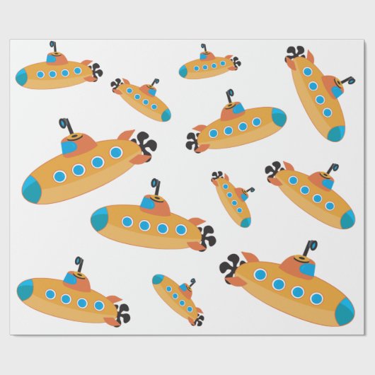 Niedliches U-Boot-Muster Kids-Party Geschenkpapier (Flach)