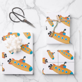 Niedliches U-Boot-Muster Kids-Party Geschenkpapier Set