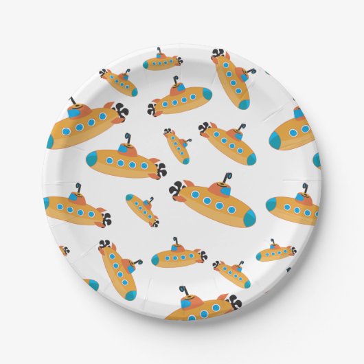 Niedliches U-Boot-Muster Kids-Party Pappteller (Vorderseite)