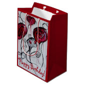 Niedliches u. Creepy Geschöpf rote rosa Goth Mittlere Geschenktüte (Rückseite Schrägansicht)