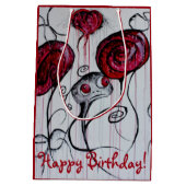 Niedliches u. Creepy Geschöpf rote rosa Goth Mittlere Geschenktüte (Rückseite)