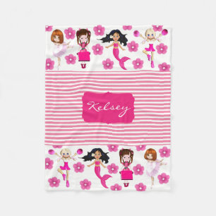 Niedliches u. Girly personalisiertes Fleecedecke