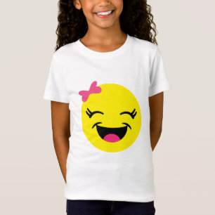 Niedliches u. glückliches Emoji Mädchen T-Shirt