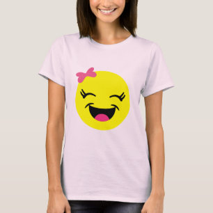 Niedliches u. glückliches Emoji Mädchen T-Shirt