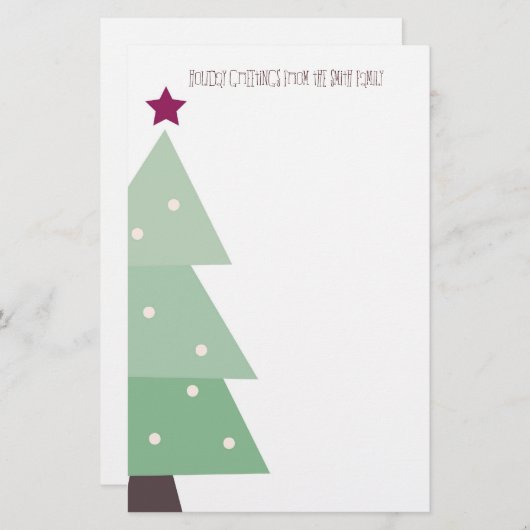 Niedliches u. Land-Weihnachten Briefpapier (Vorne/Hinten)