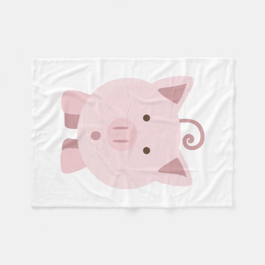 Niedliches überraschtes Schwein Fleecedecke (Vorderseite (Horizontal))