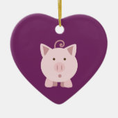 Niedliches überraschtes Schwein Keramik Ornament (Vorne)