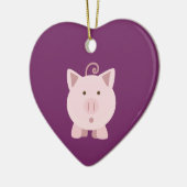 Niedliches überraschtes Schwein Keramik Ornament (Links)