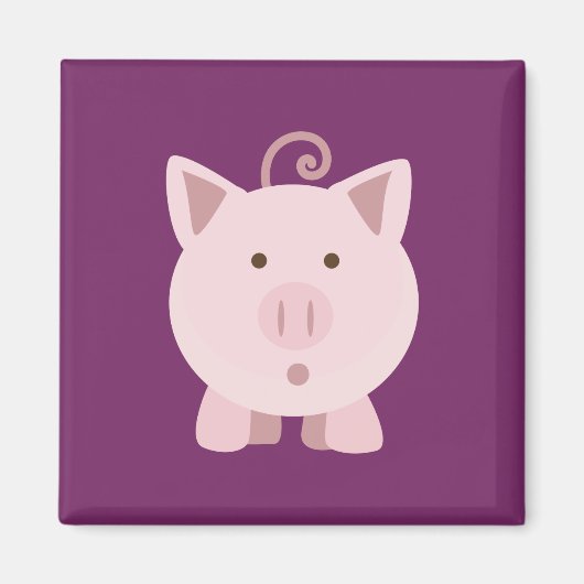 Niedliches überraschtes Schwein Magnet (Vorne)