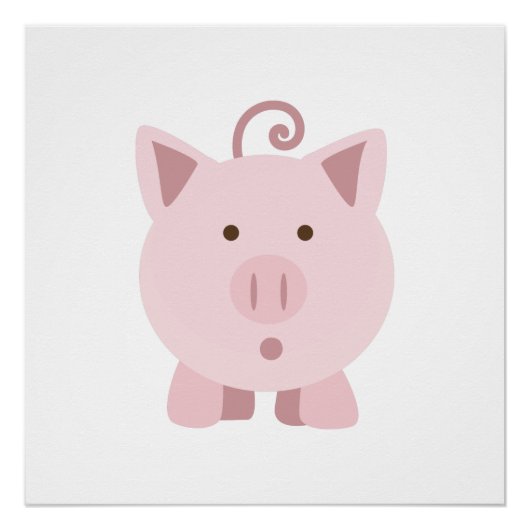 Niedliches überraschtes Schwein Poster (Vorderseite)