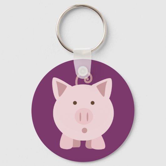 Niedliches überraschtes Schwein Schlüsselanhänger (Vorderseite)