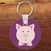 Niedliches überraschtes Schwein Schlüsselanhänger (Vorderseite)