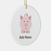 Niedliches Überraschungsschwein Keramikornament (Rechts)