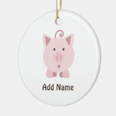 Niedliches Überraschungsschwein Keramikornament (Links)