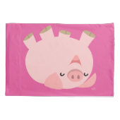 Niedliches Überrollen des Schweines Kissenbezug (Rückseite)