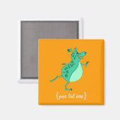 Niedliches Überspringen grüner Alien Magnet (Vorderseite/Rückseite)