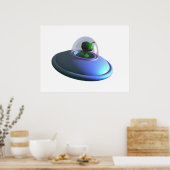 Niedliches UFO-Poster Poster (Küche)