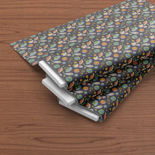 Niedliches UFO-Weltraumflugmuster Stoff