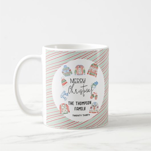 Niedliches Ugly Sweater Frohe Weihnachtsgeschenk Kaffeetasse (Links)