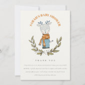 Niedliches Ugly Sweater Leaf Winter Rentier Baby D Dankeskarte (Vorderseite)